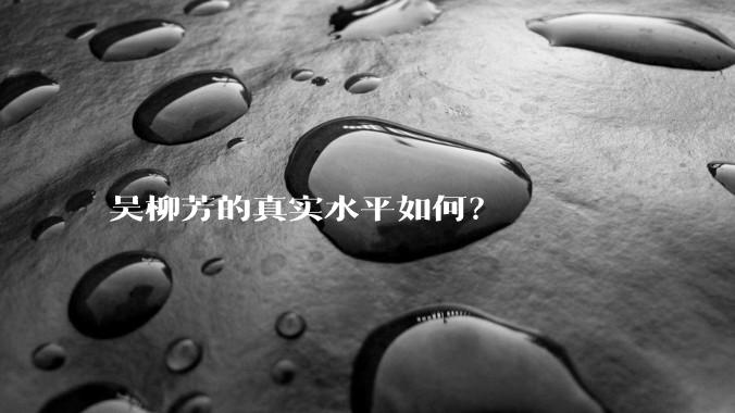 吴柳芳的真实水平如何？